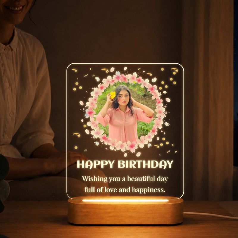 Birthday Gift for Loveable Person Personalized Photo LED Lamp with Warm White Light Birthday Gift for Sister, Daughter, Girlfriend & Wife